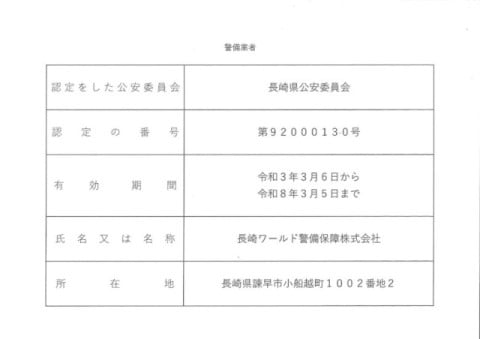 認定証